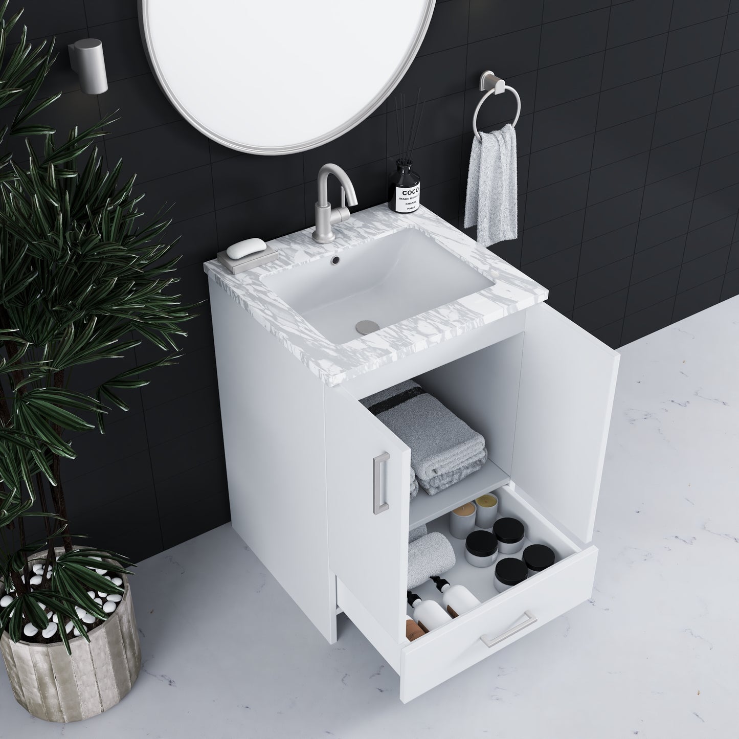 Zuma 24" Bathroom Vanity with integrated counter top