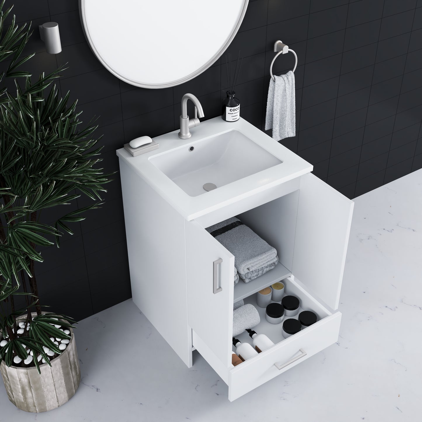 Zuma 24" Bathroom Vanity with integrated counter top