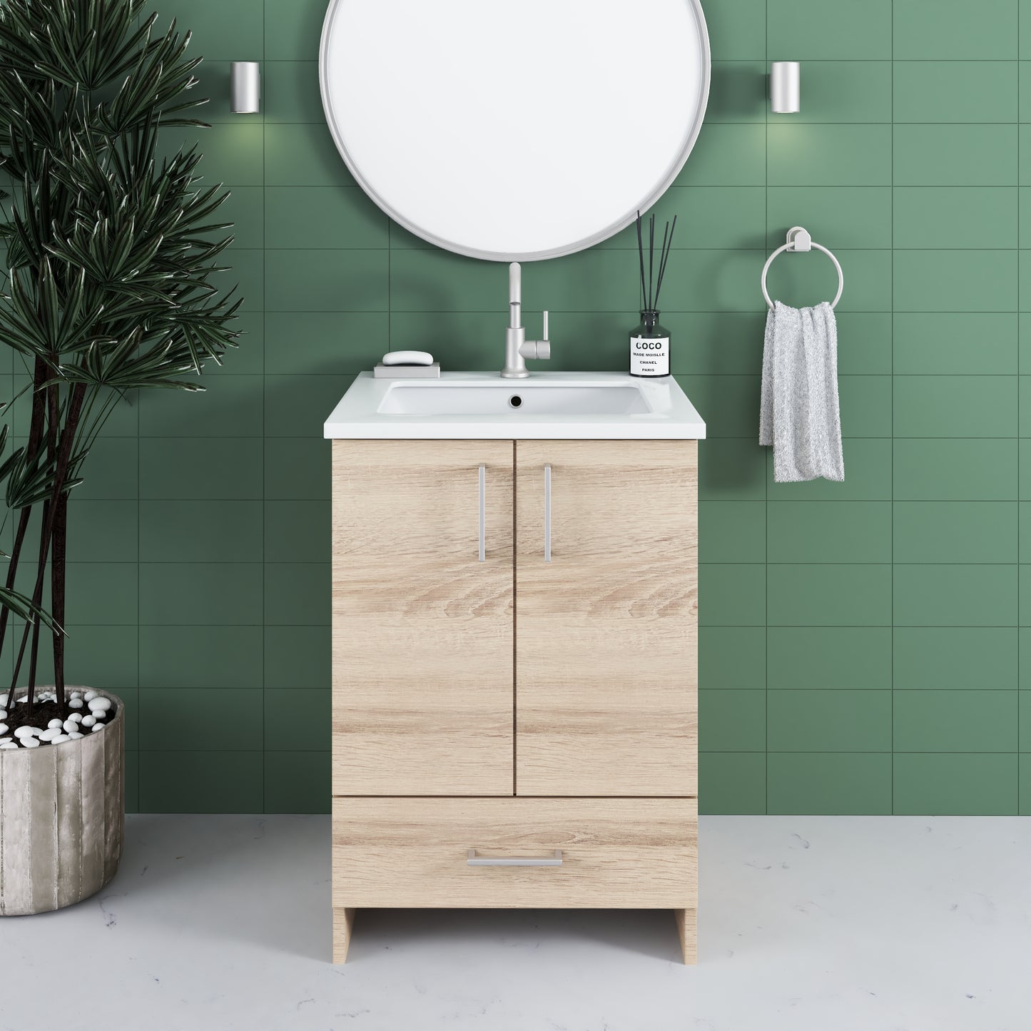 Zuma 24" Bathroom Vanity with integrated counter top