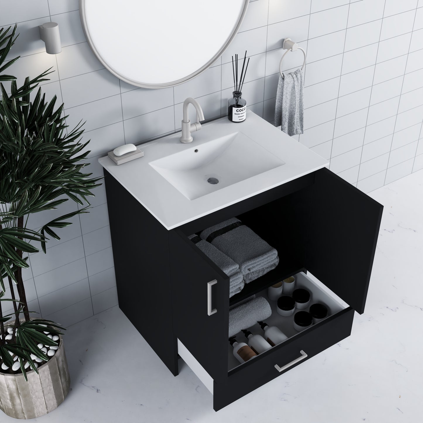 Zuma 30" Bathroom Vanity with integrated counter top