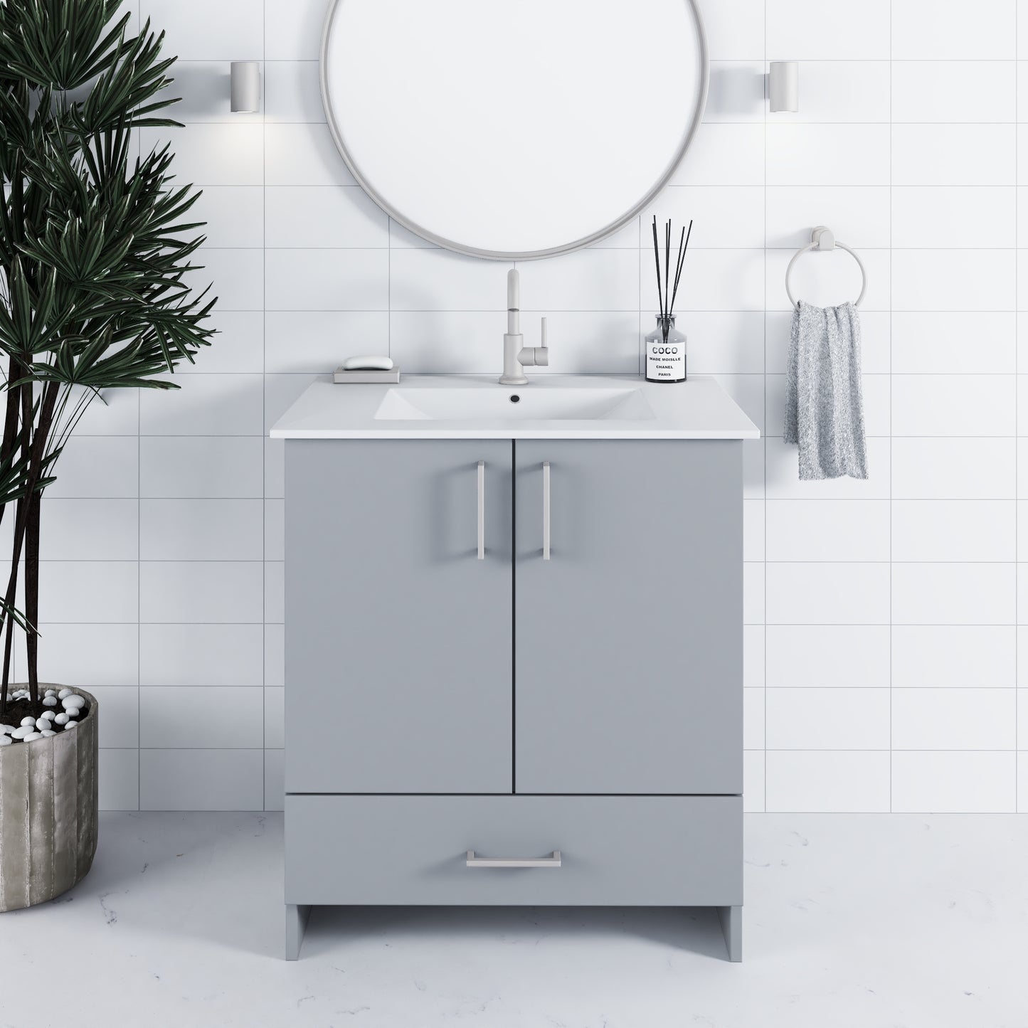 Zuma 30" Bathroom Vanity with integrated counter top