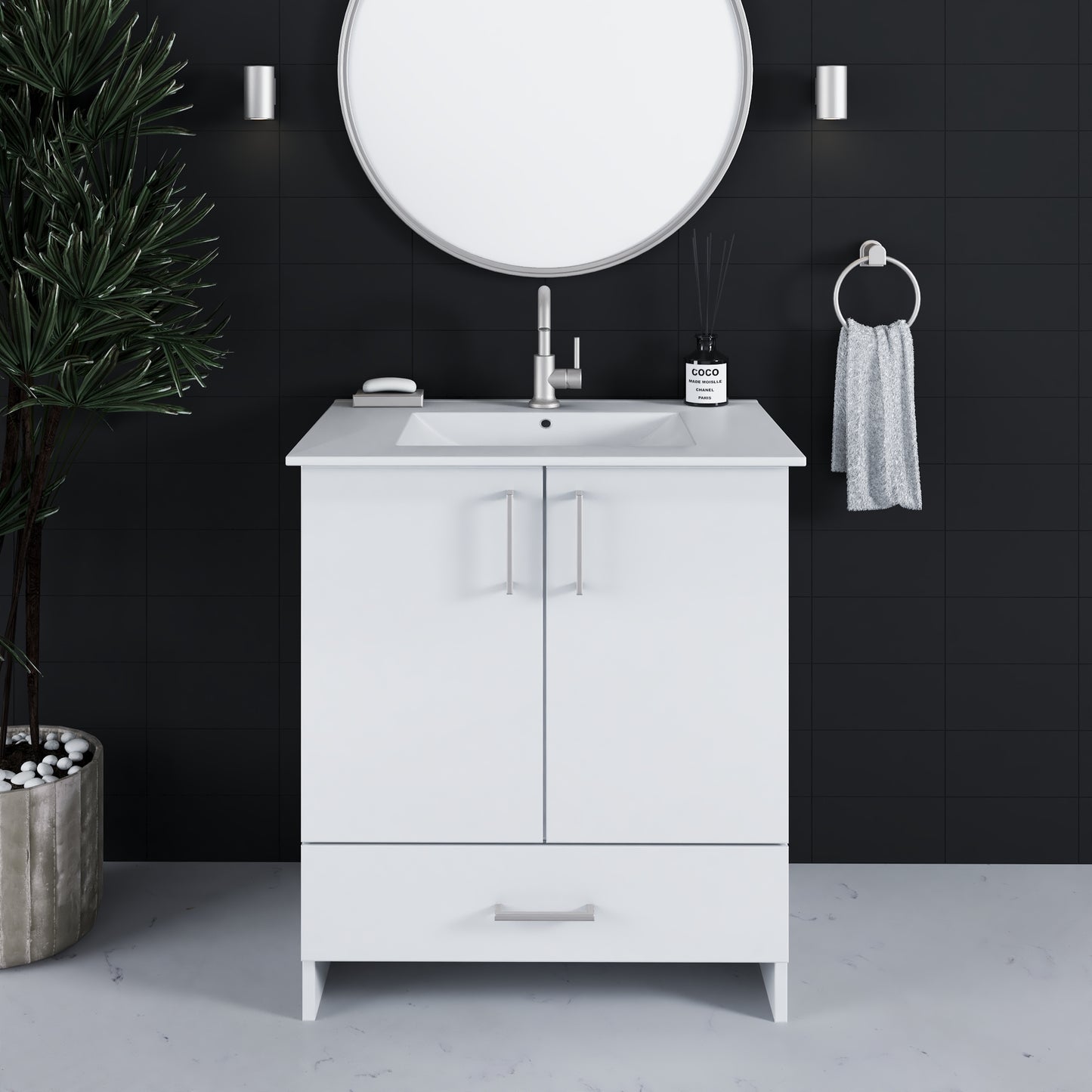Zuma 30" Bathroom Vanity with integrated counter top