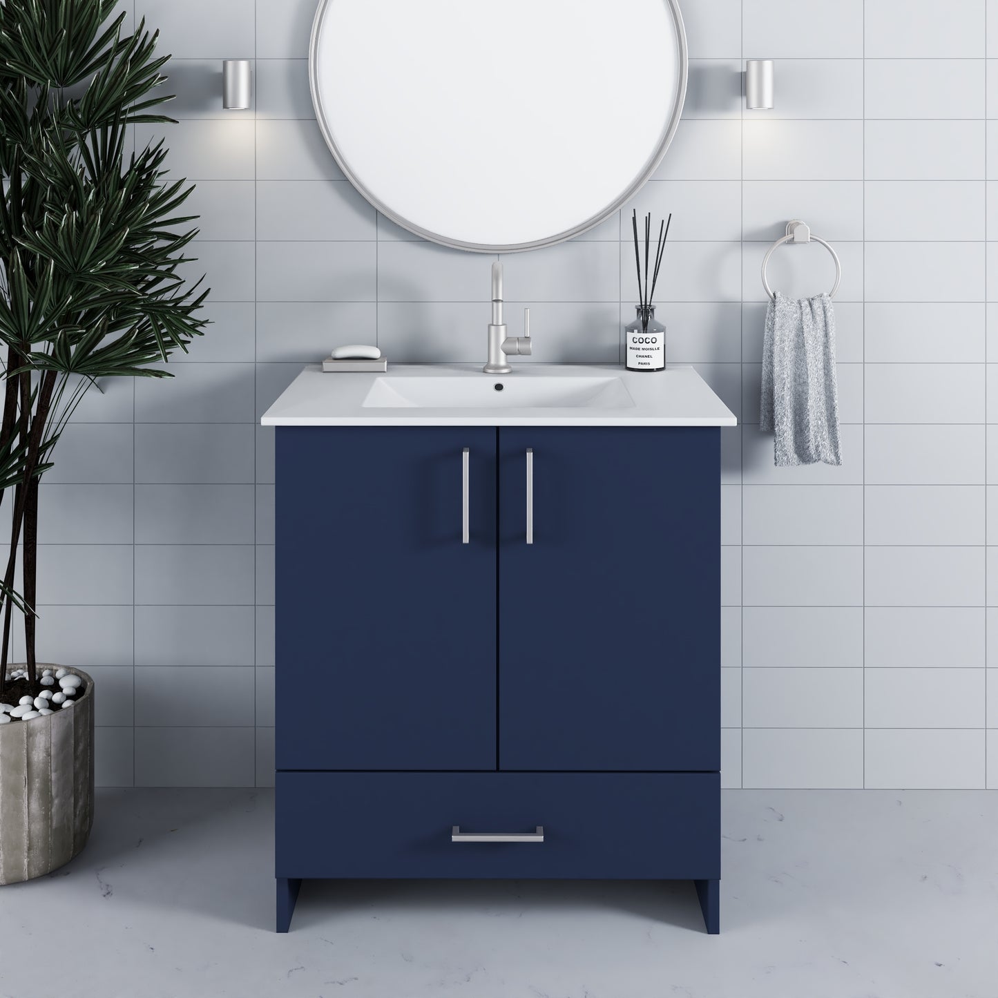 Zuma 30" Bathroom Vanity with integrated counter top