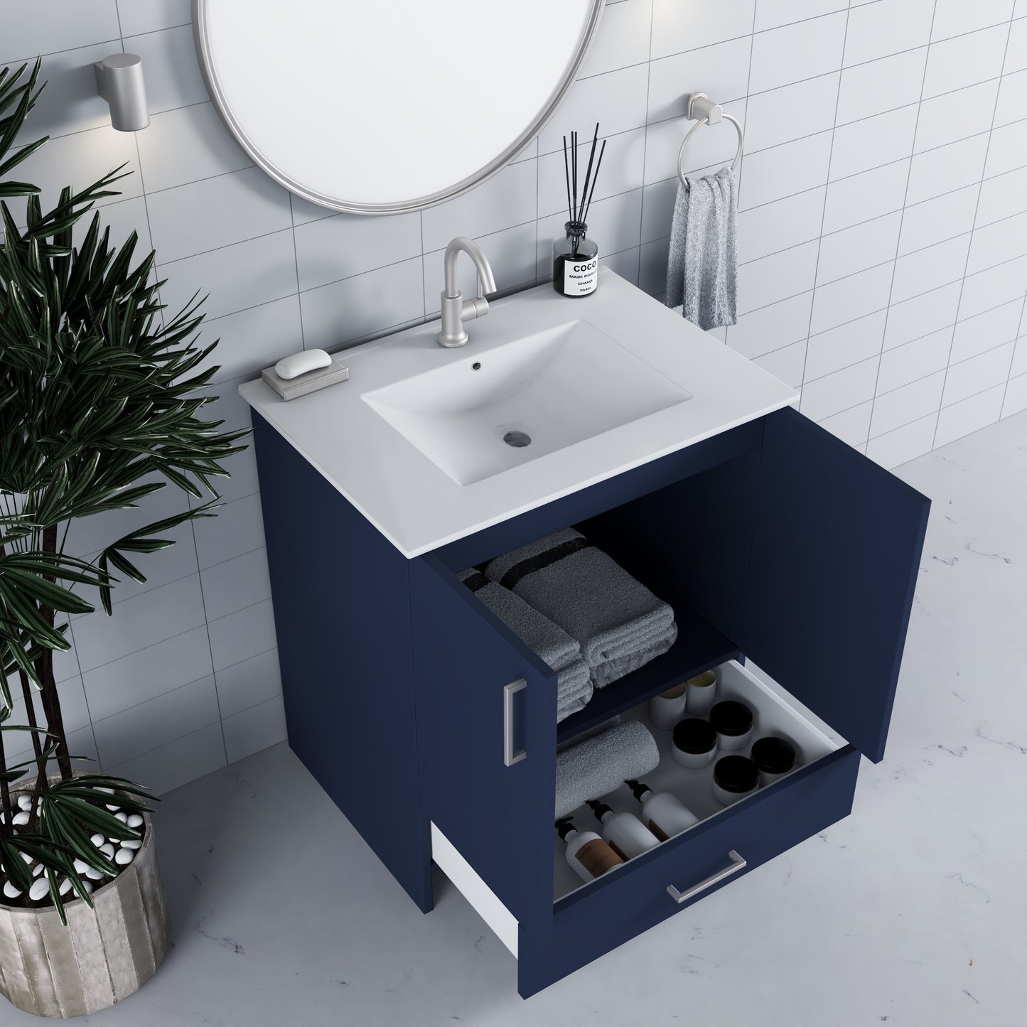 Zuma 30" Bathroom Vanity with integrated counter top