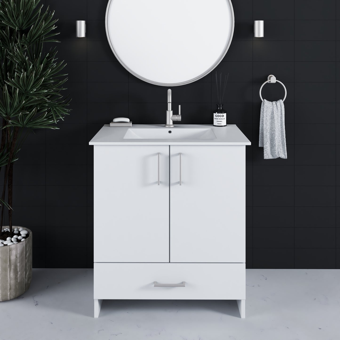 Zuma 30" Bathroom Vanity with integrated counter top