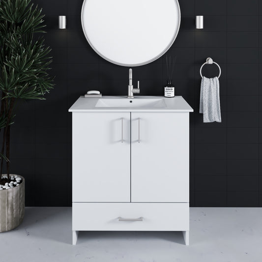 Zuma 30" Bathroom Vanity with integrated counter top