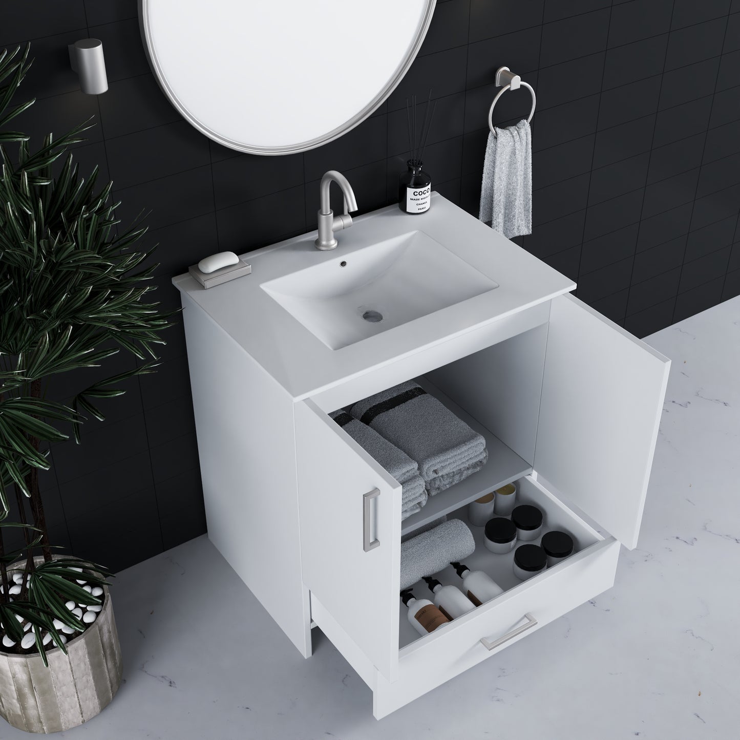 Zuma 30" Bathroom Vanity with integrated counter top