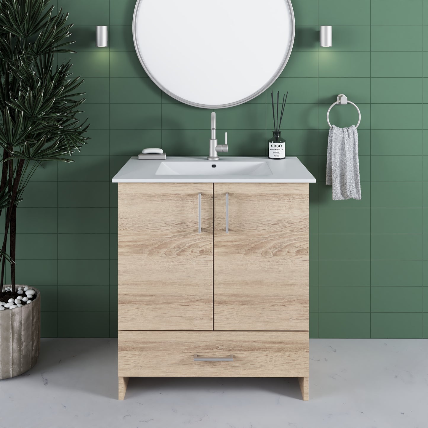 Zuma 30" Bathroom Vanity with integrated counter top