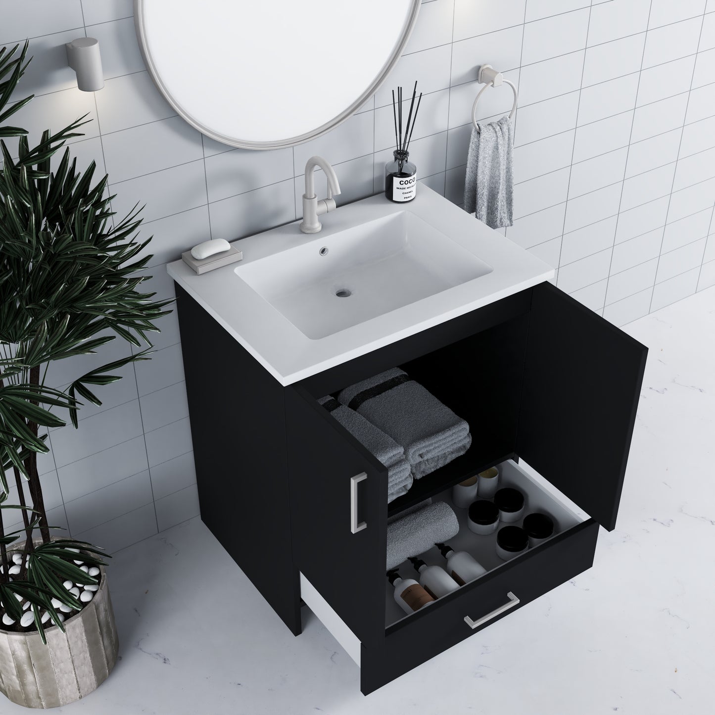 Zuma 30" Bathroom Vanity with integrated counter top