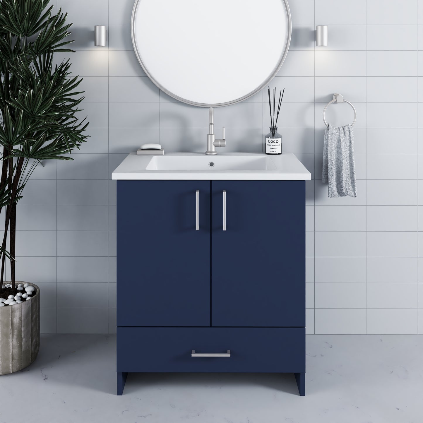 Zuma 30" Bathroom Vanity with integrated counter top