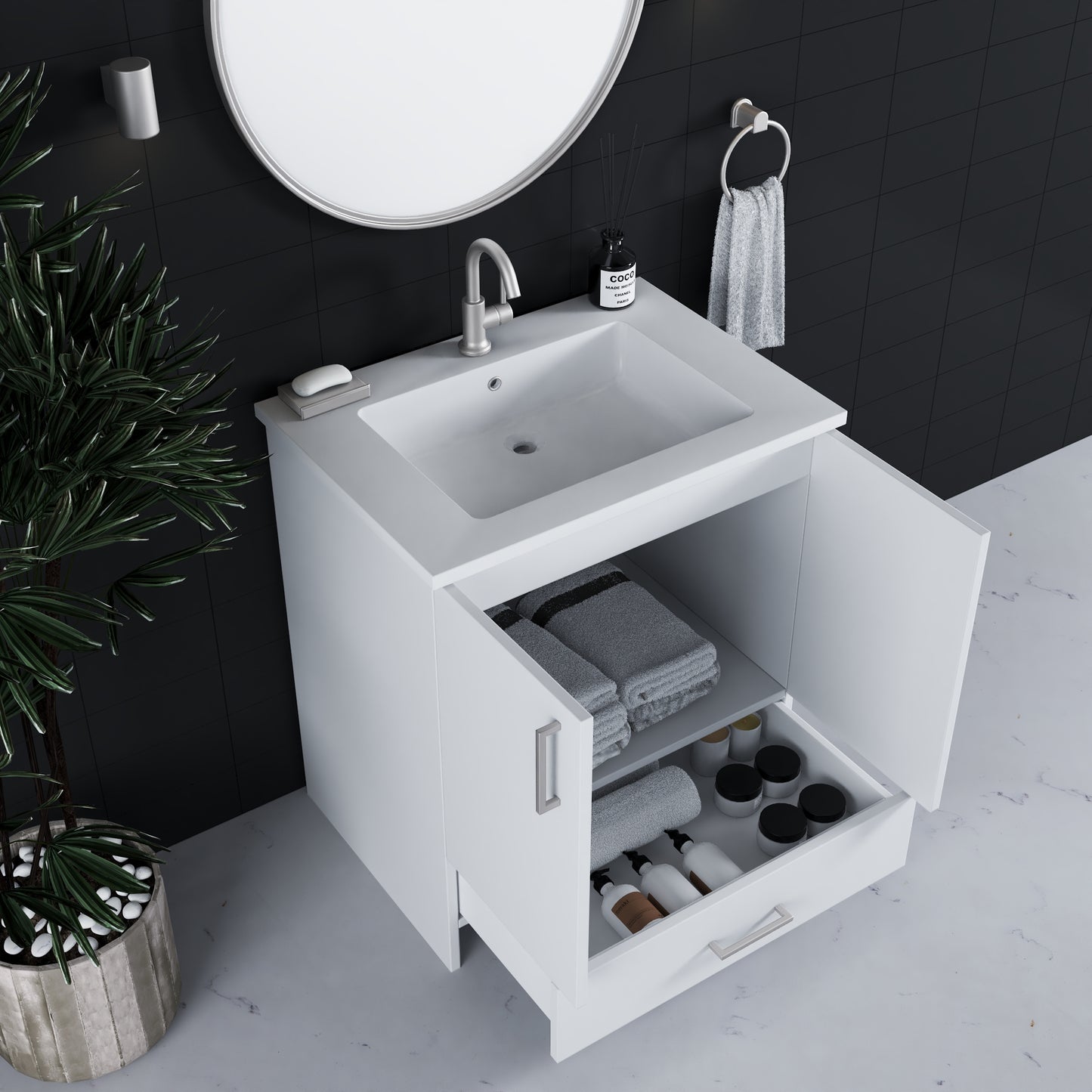 Zuma 30" Bathroom Vanity with integrated counter top