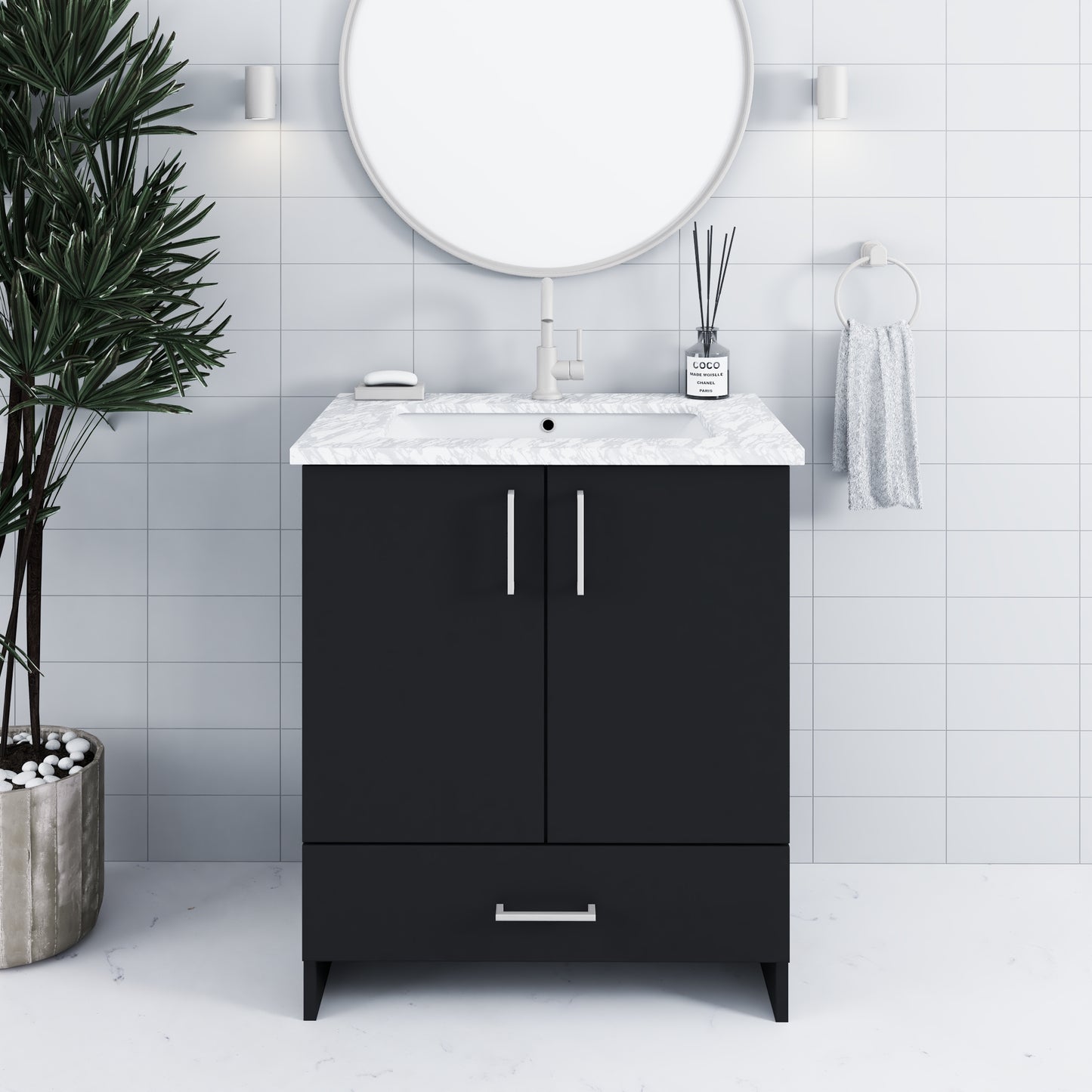 Zuma 30" Bathroom Vanity with integrated counter top