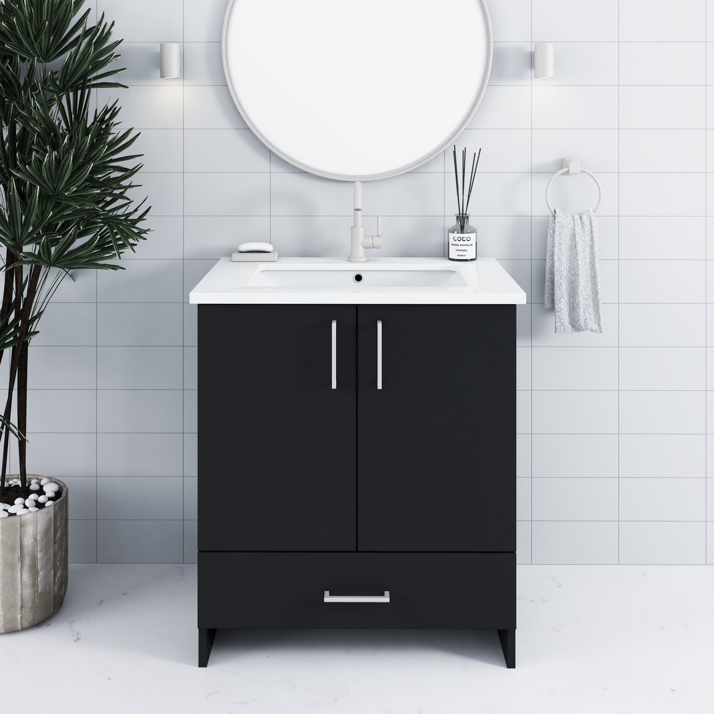Zuma 30" Bathroom Vanity with integrated counter top