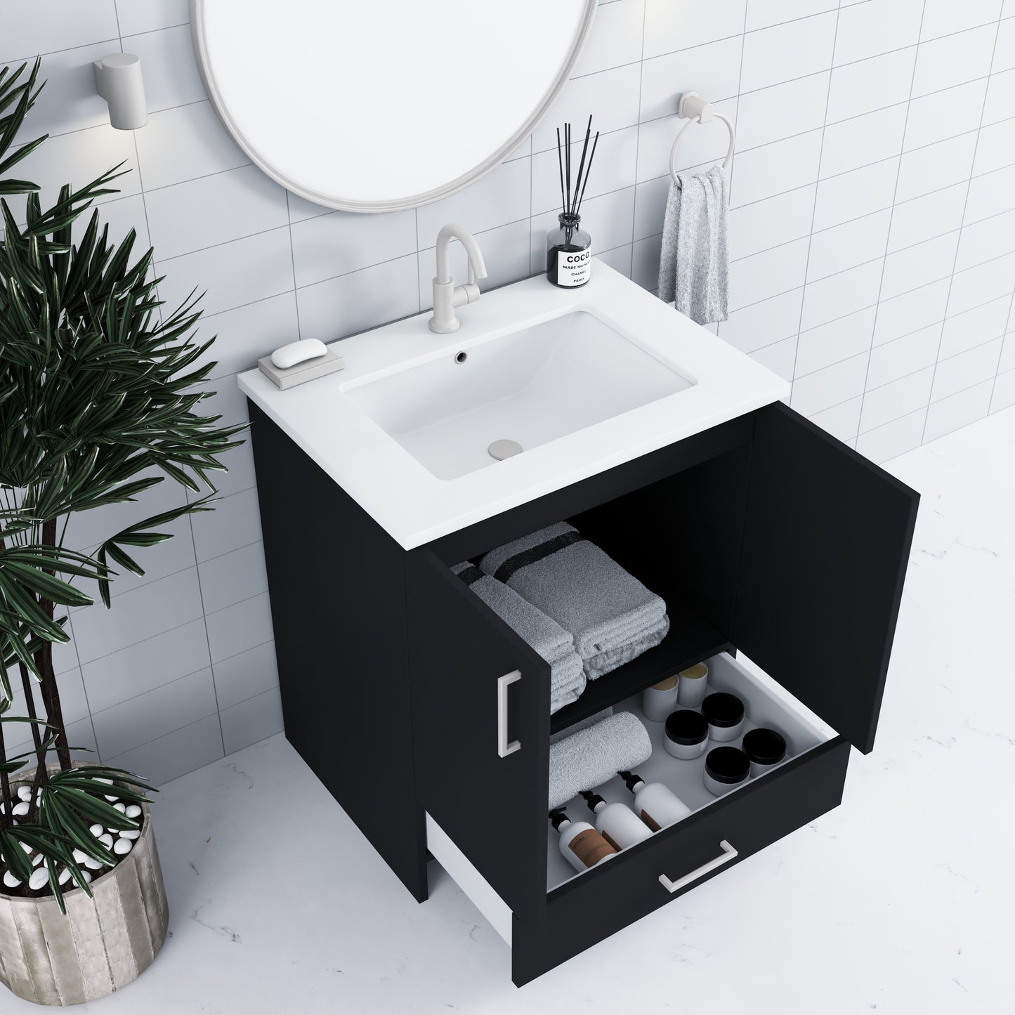 Zuma 30" Bathroom Vanity with integrated counter top