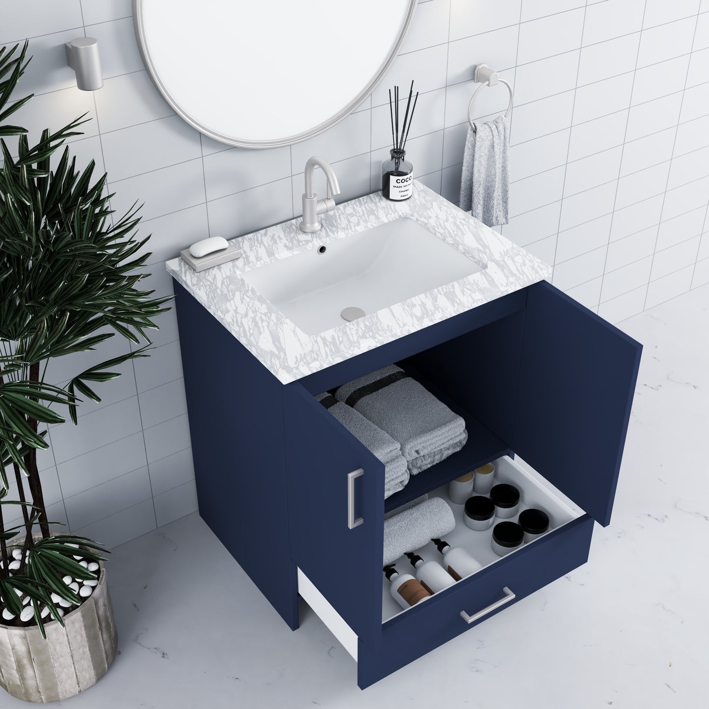 Zuma 30" Bathroom Vanity with integrated counter top