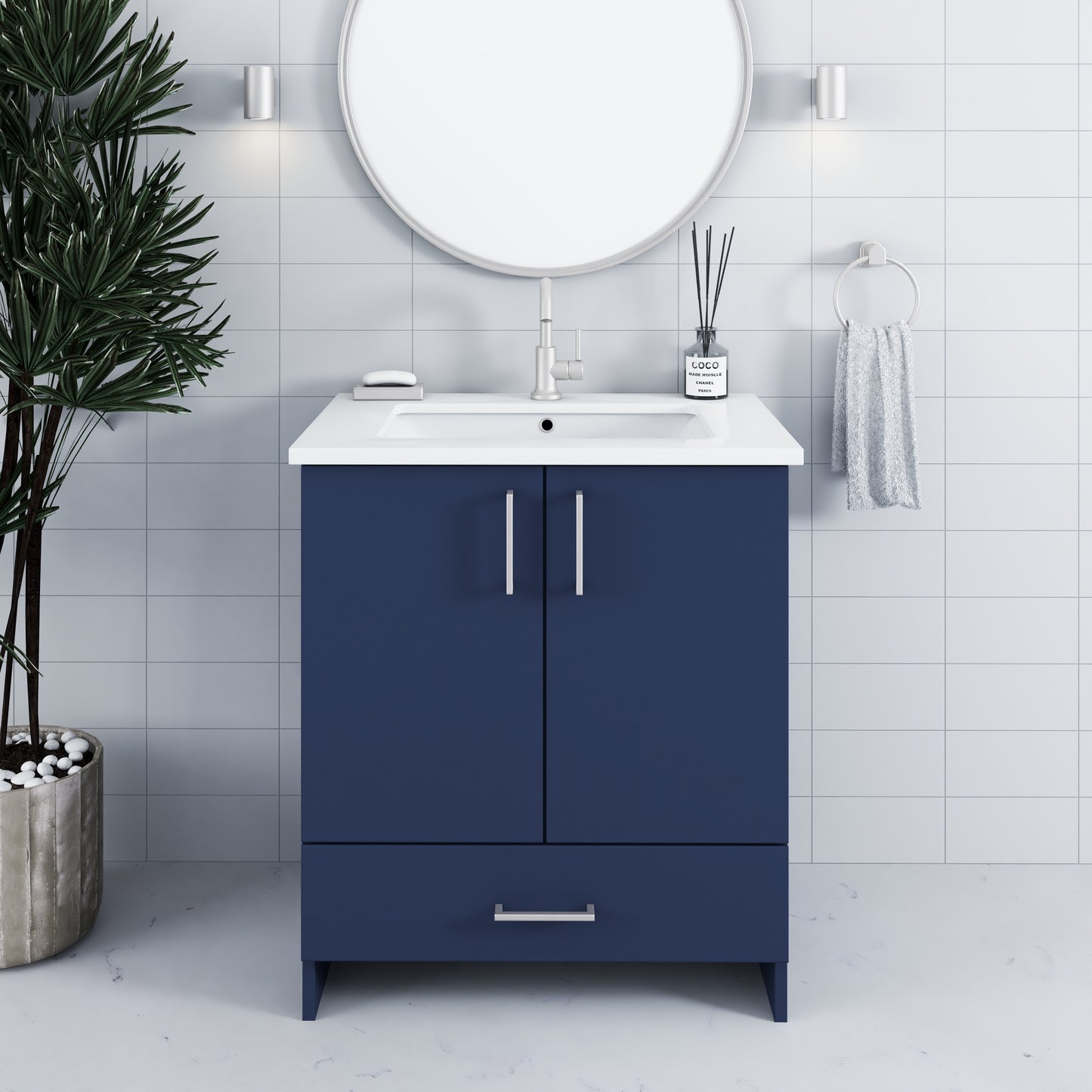 Zuma 30" Bathroom Vanity with integrated counter top