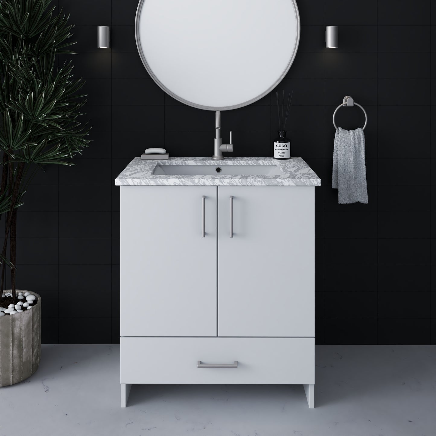 Zuma 30" Bathroom Vanity with integrated counter top