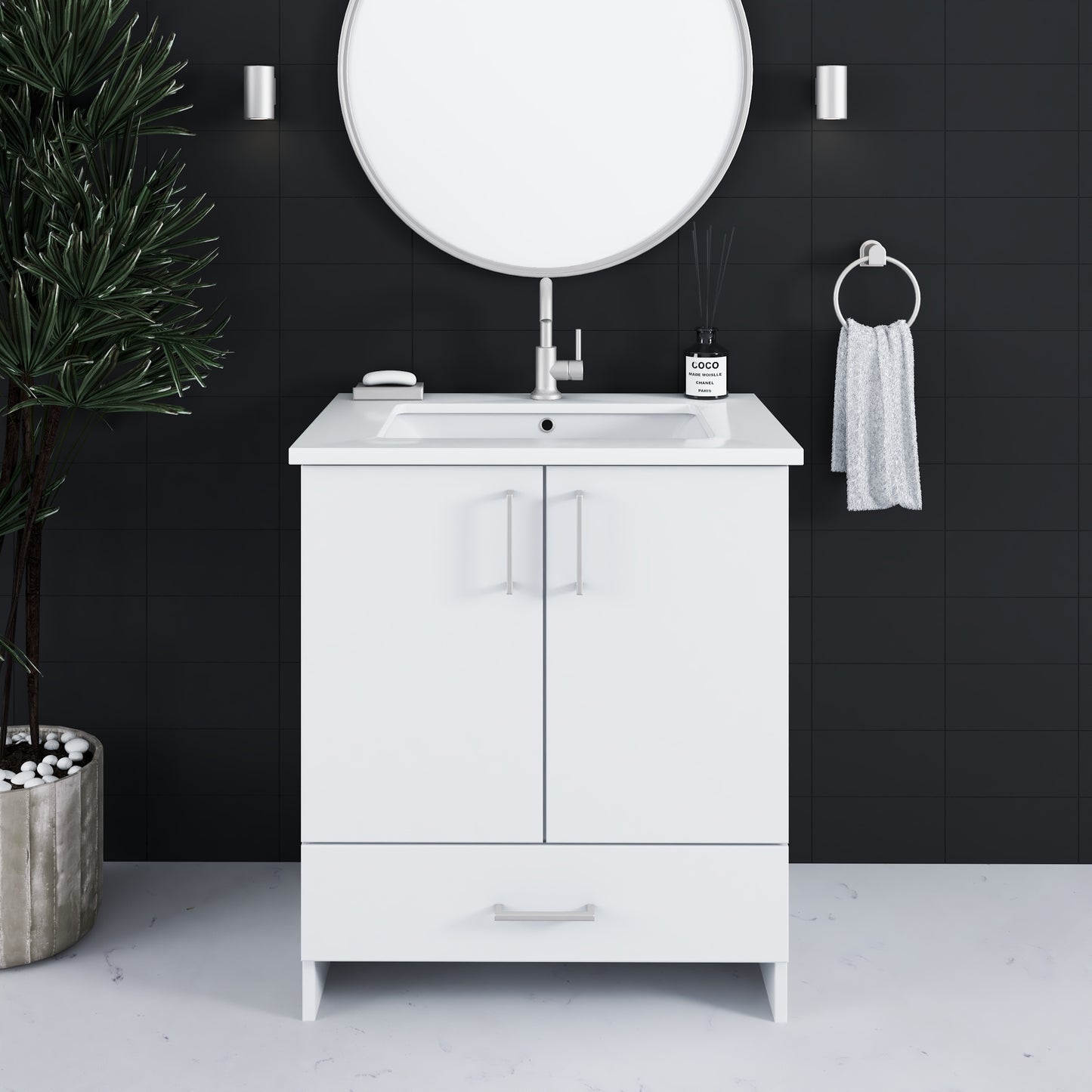 Zuma 30" Bathroom Vanity with integrated counter top