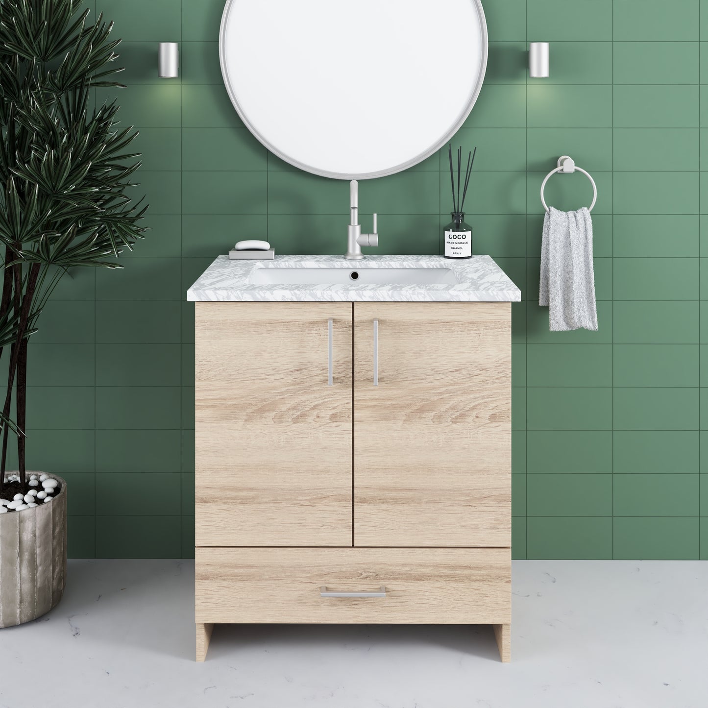 Zuma 30" Bathroom Vanity with integrated counter top