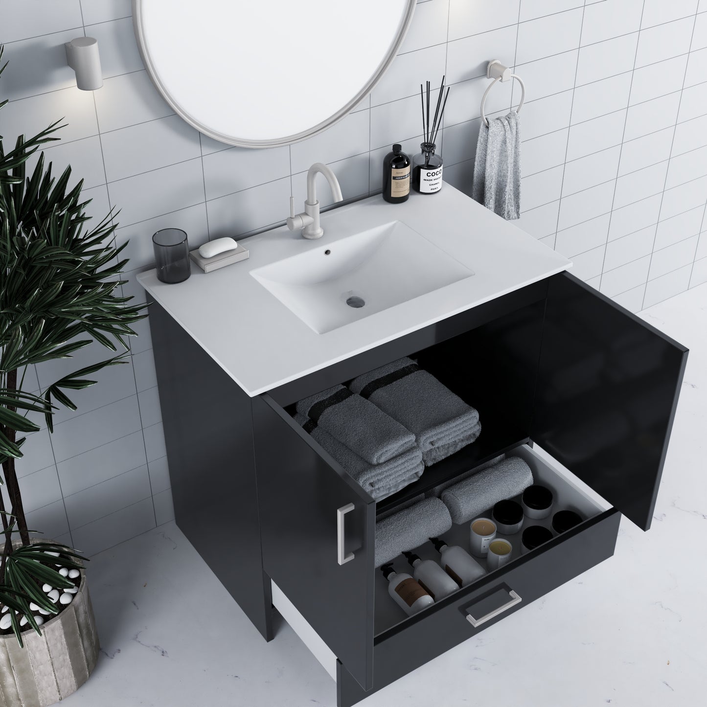 Zuma 36" Bathroom Vanity with integrated counter top