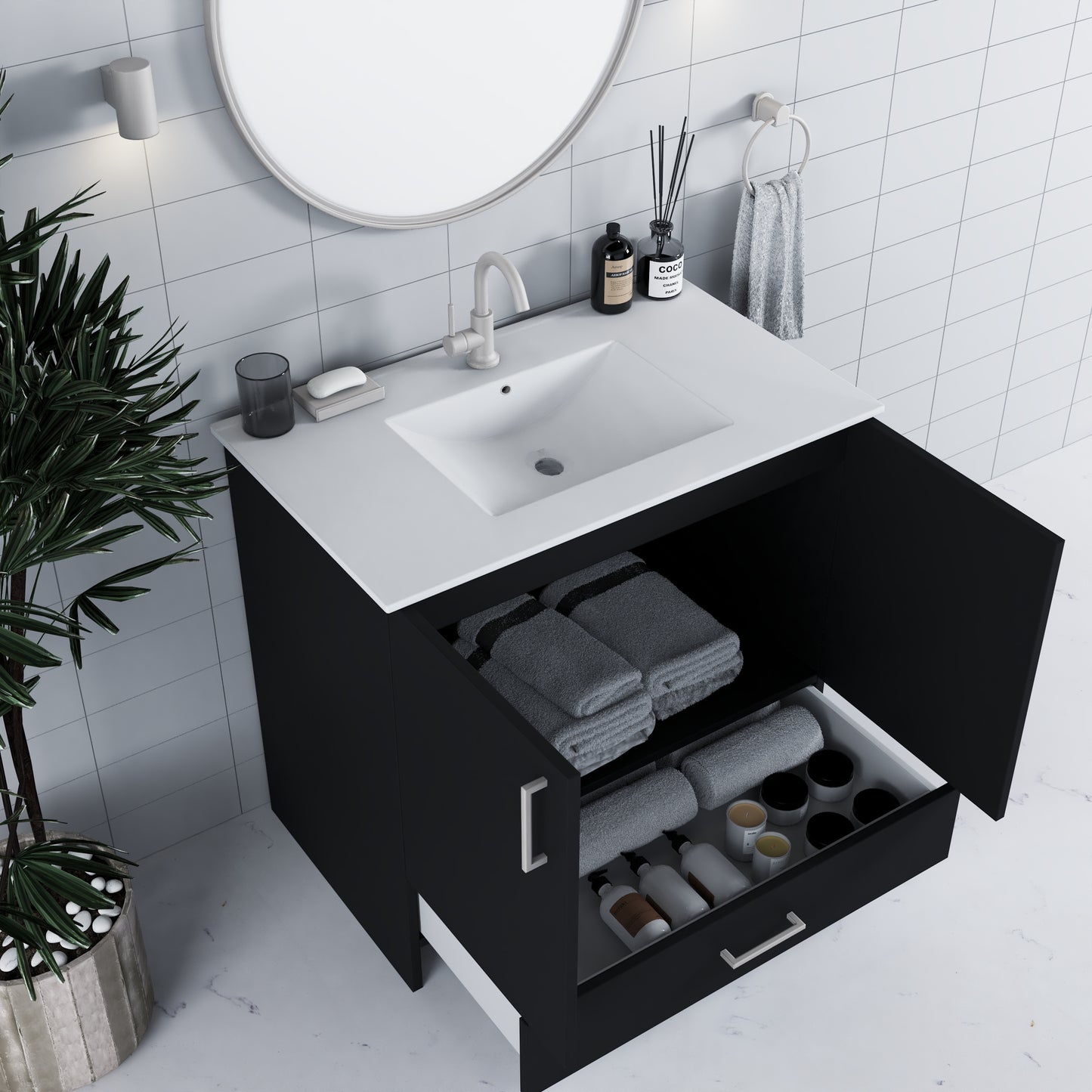 Zuma 36" Bathroom Vanity with integrated counter top