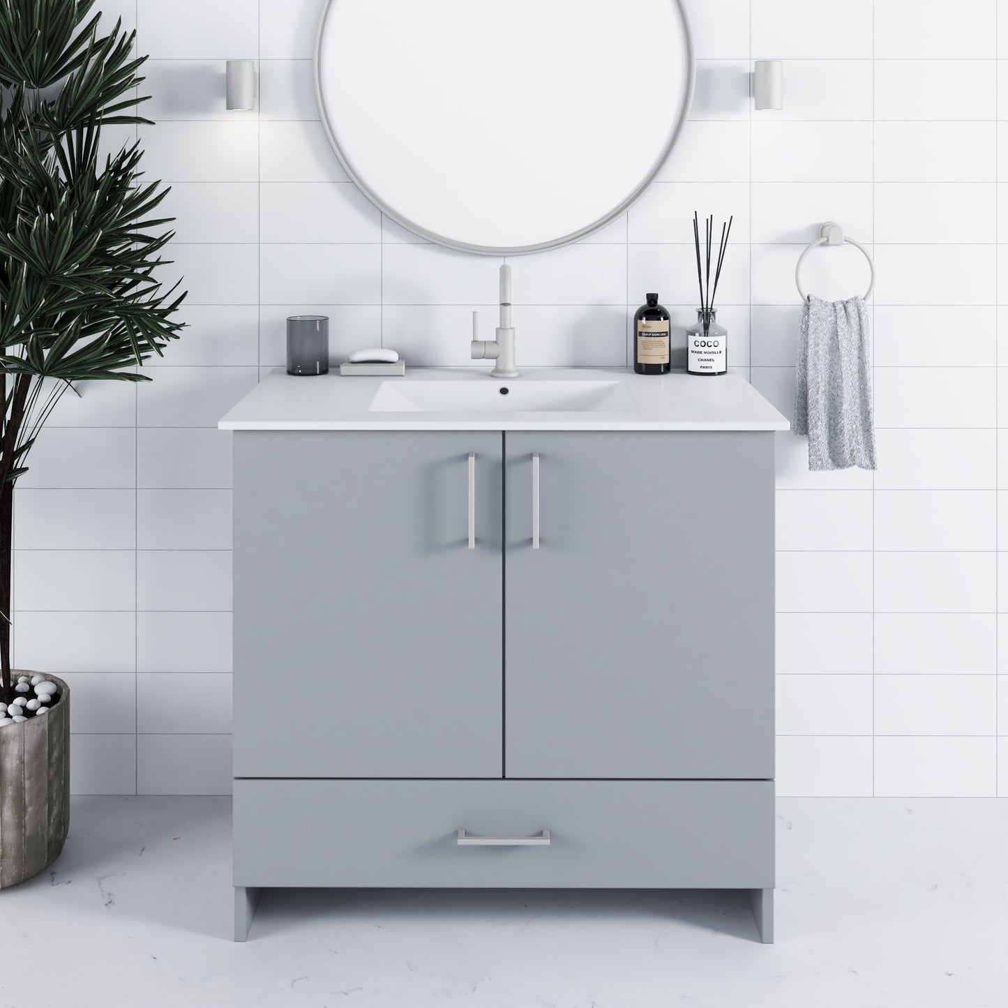 Zuma 36" Bathroom Vanity with integrated counter top