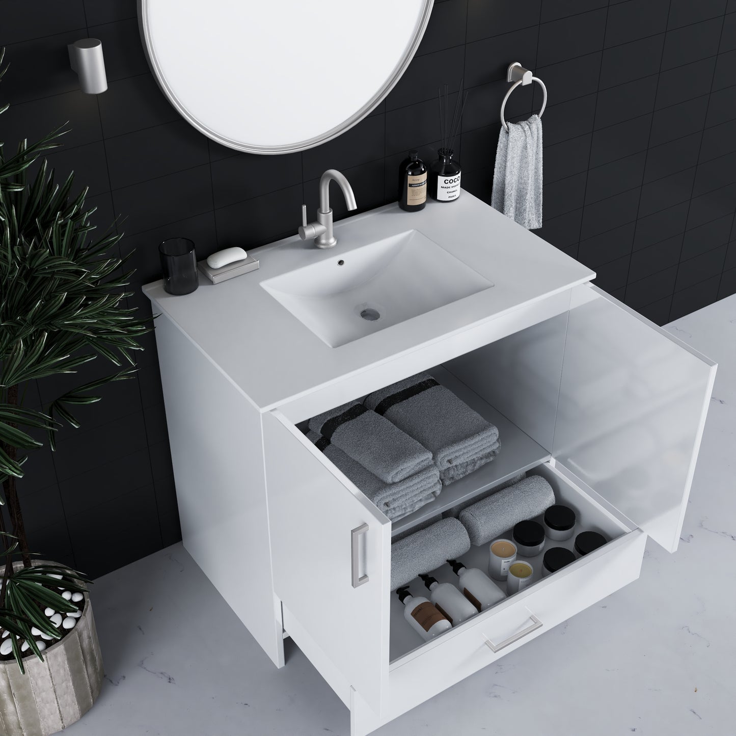 Zuma 36" Bathroom Vanity with integrated counter top