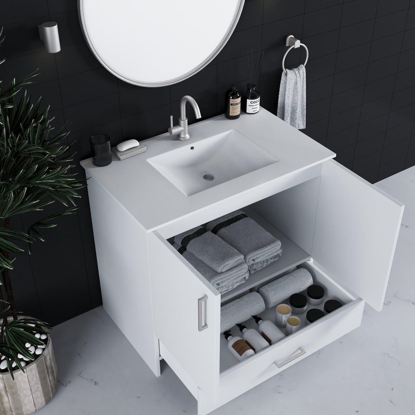 Zuma 36" Bathroom Vanity with integrated counter top