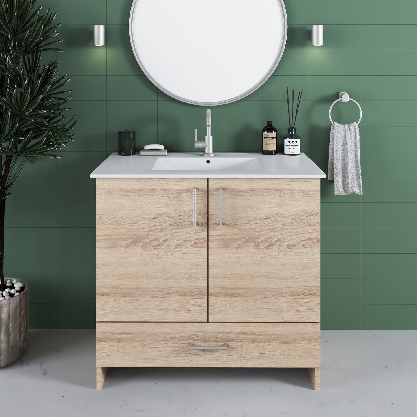 Zuma 36" Bathroom Vanity with integrated counter top