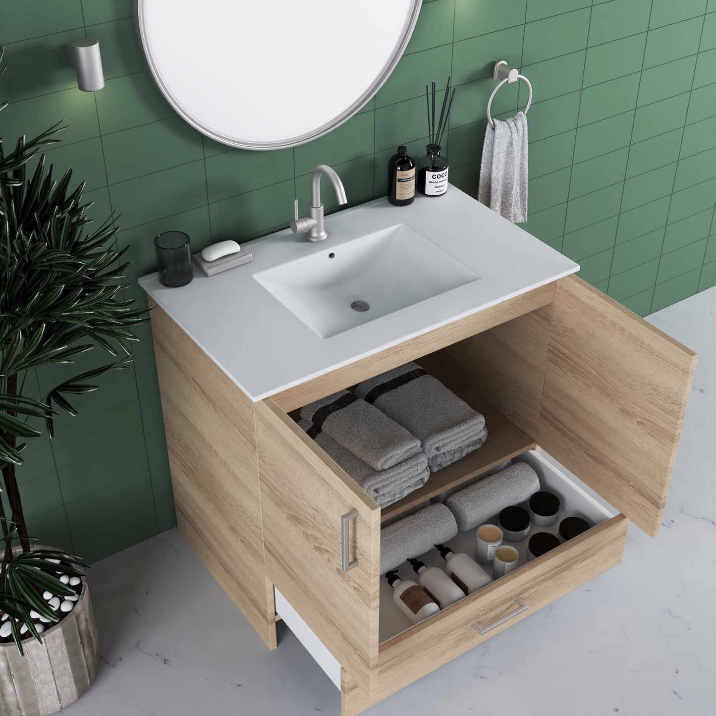 Zuma 36" Bathroom Vanity with integrated counter top