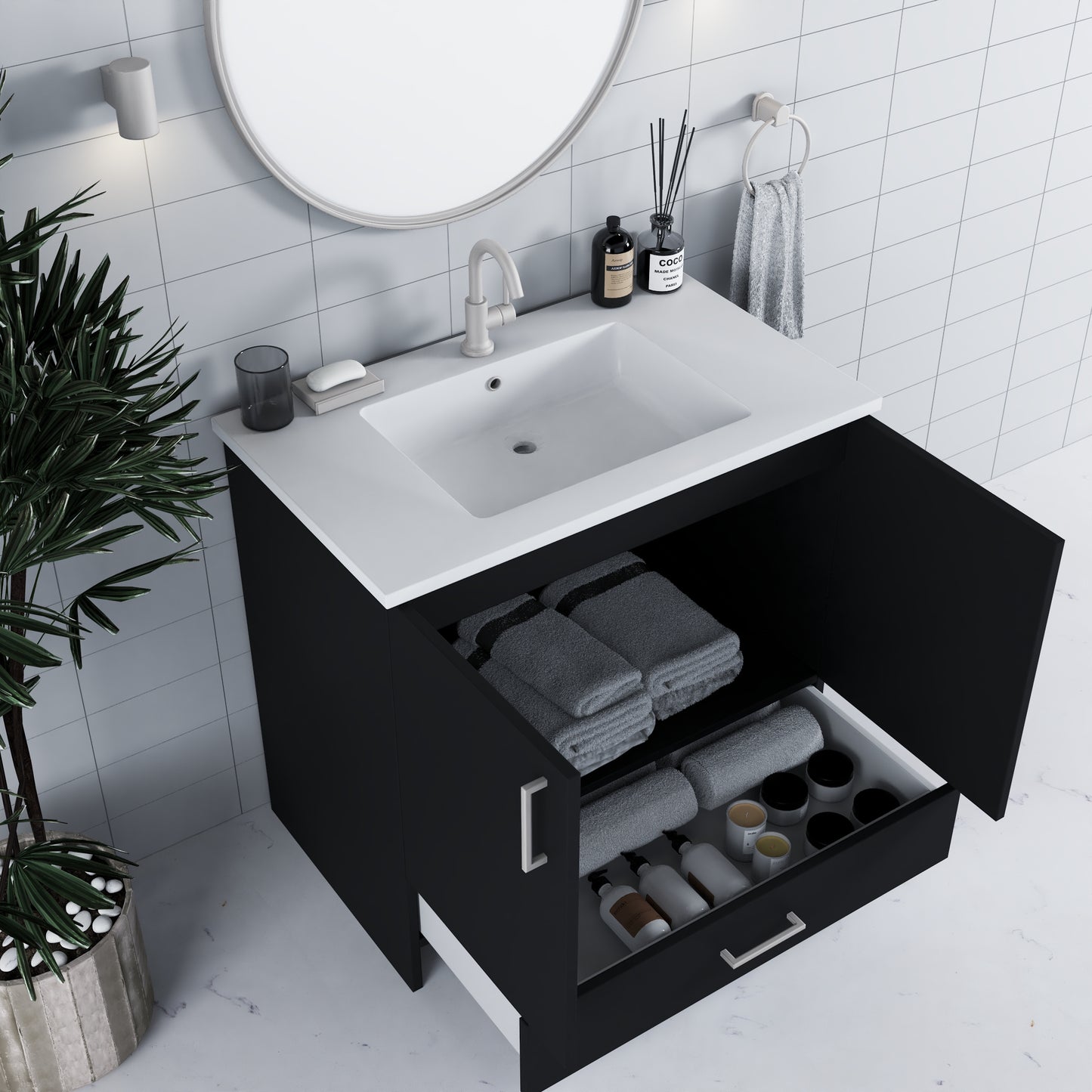 Zuma 36" Bathroom Vanity with integrated counter top