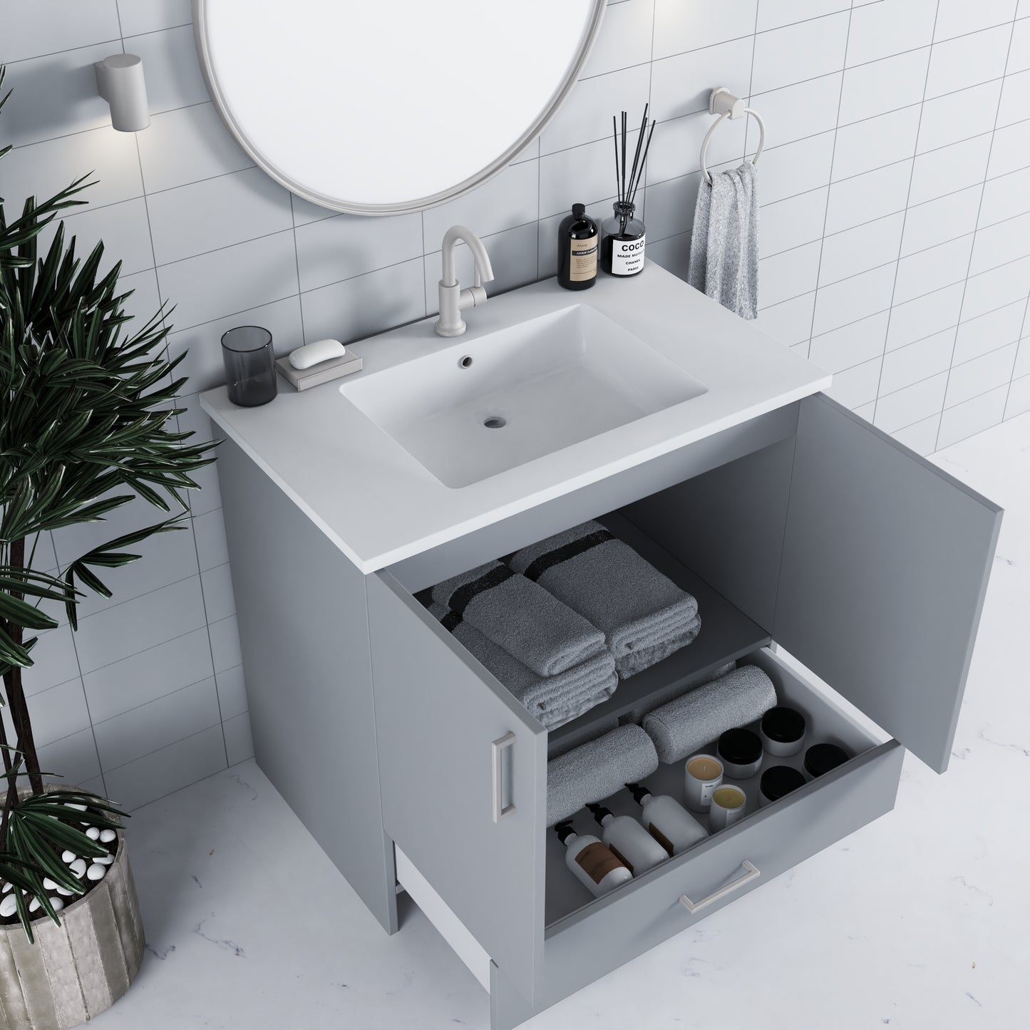 Zuma 36" Bathroom Vanity with integrated counter top