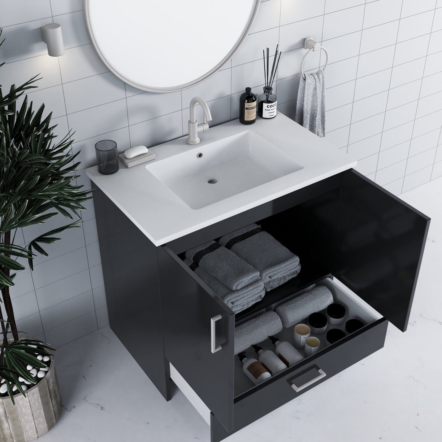 Zuma 36" Bathroom Vanity with integrated counter top