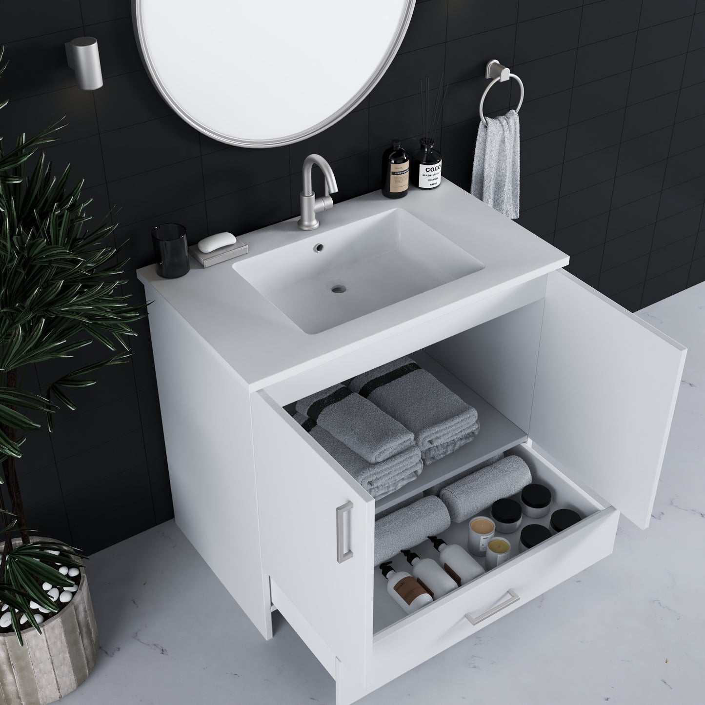 Zuma 36" Bathroom Vanity with integrated counter top