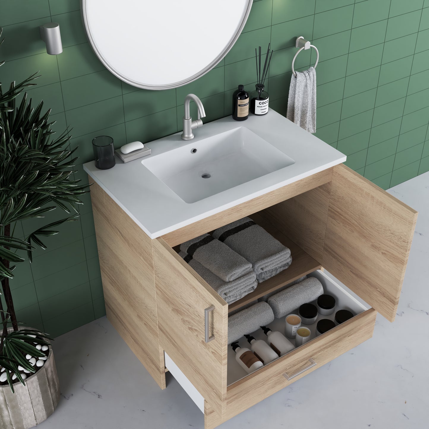 Zuma 36" Bathroom Vanity with integrated counter top