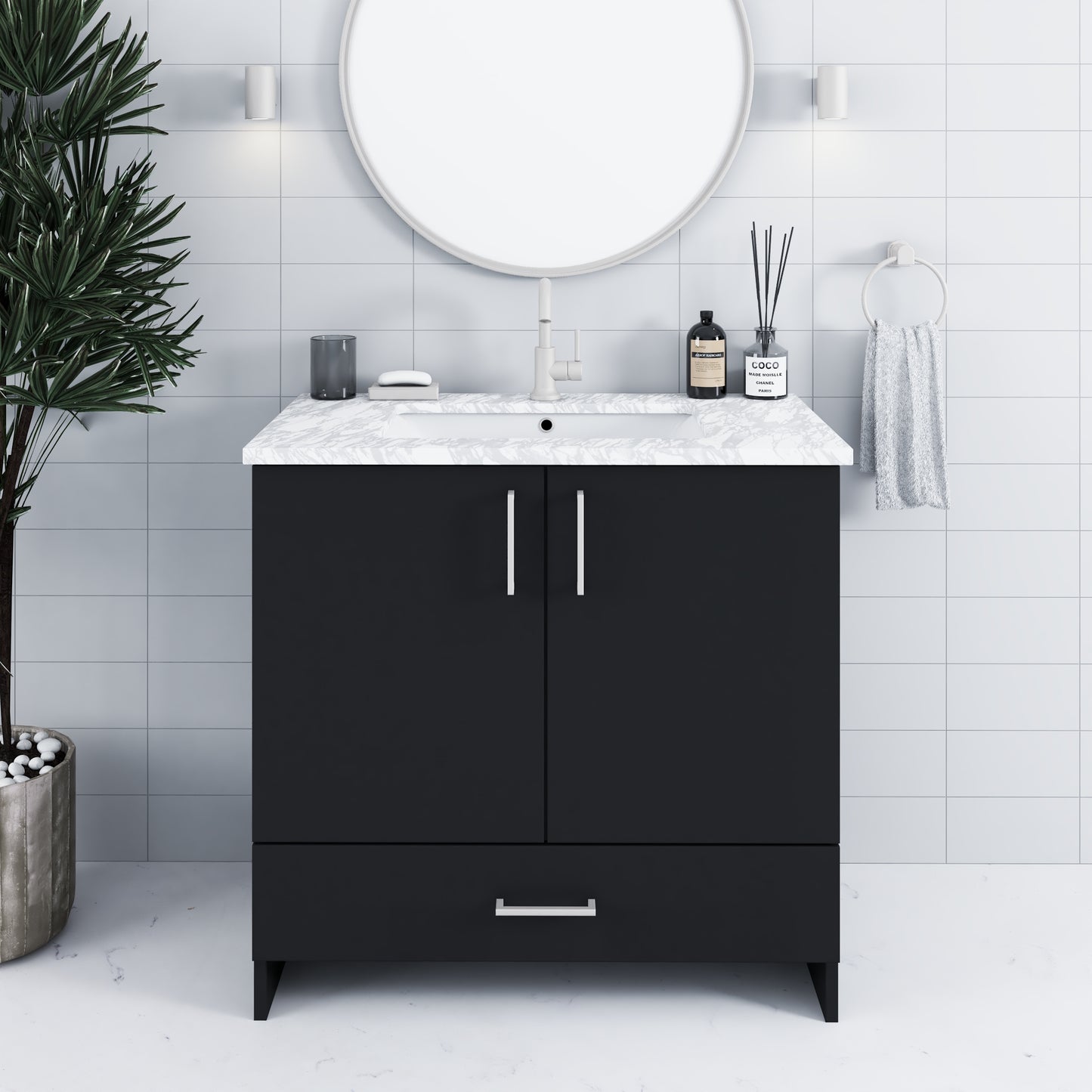 Zuma 36" Bathroom Vanity with integrated counter top