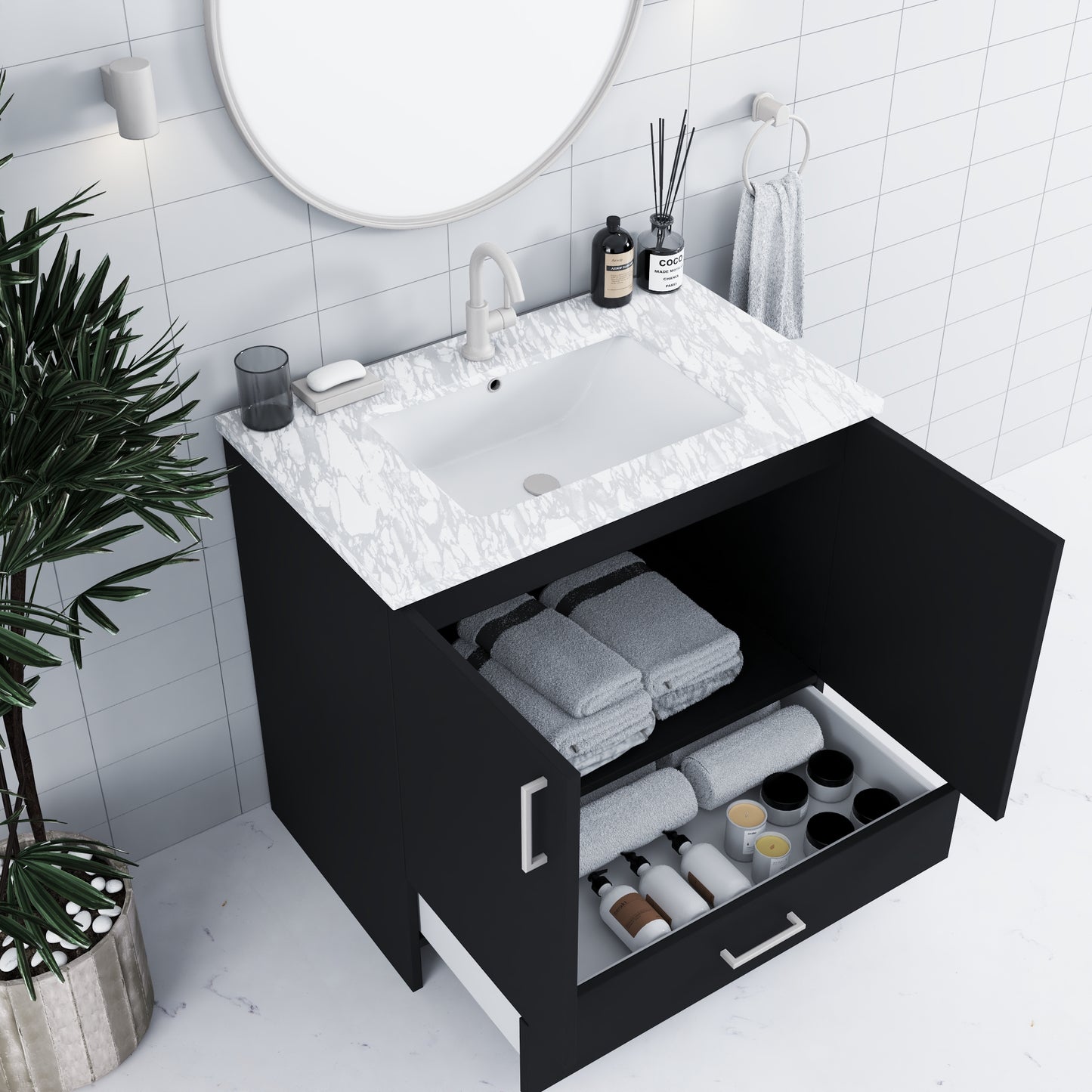 Zuma 36" Bathroom Vanity with integrated counter top