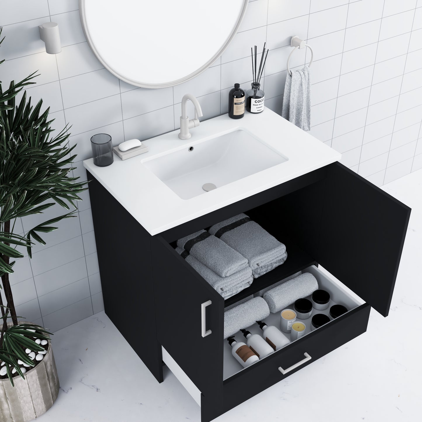 Zuma 36" Bathroom Vanity with integrated counter top