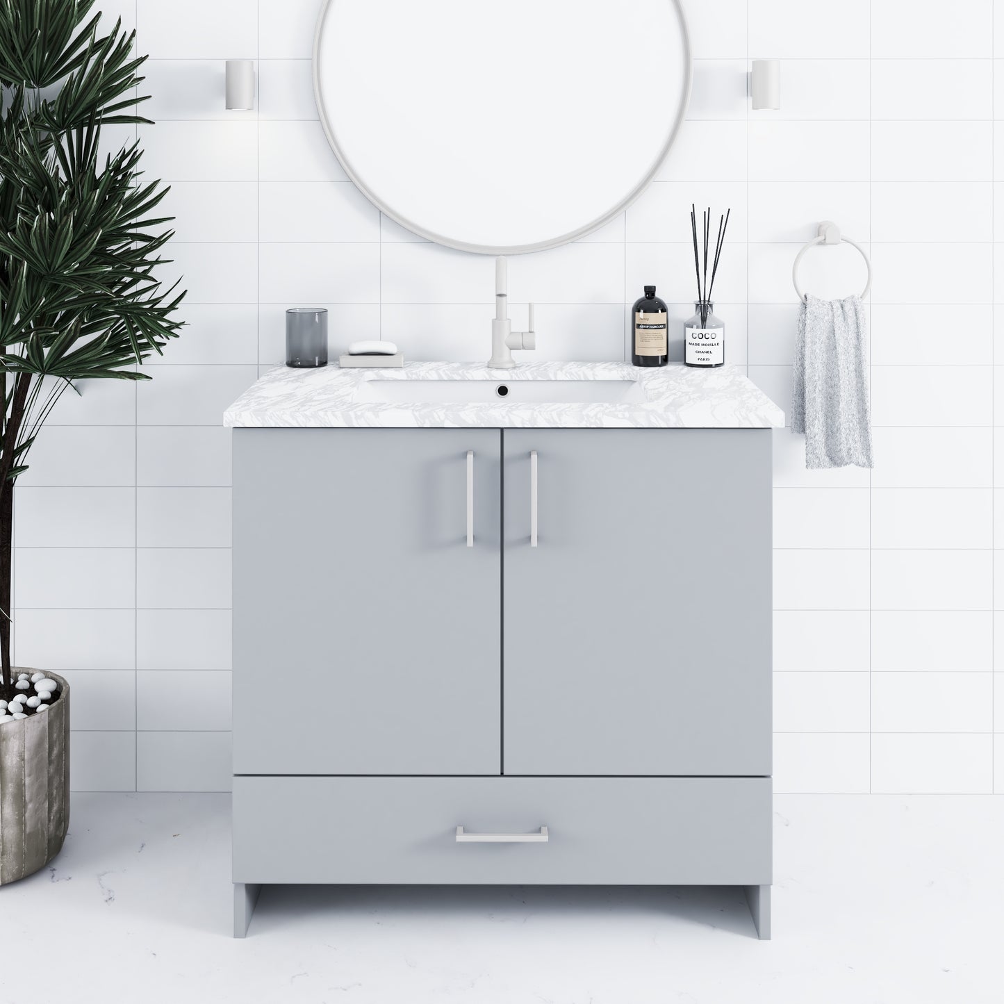 Zuma 36" Bathroom Vanity with integrated counter top