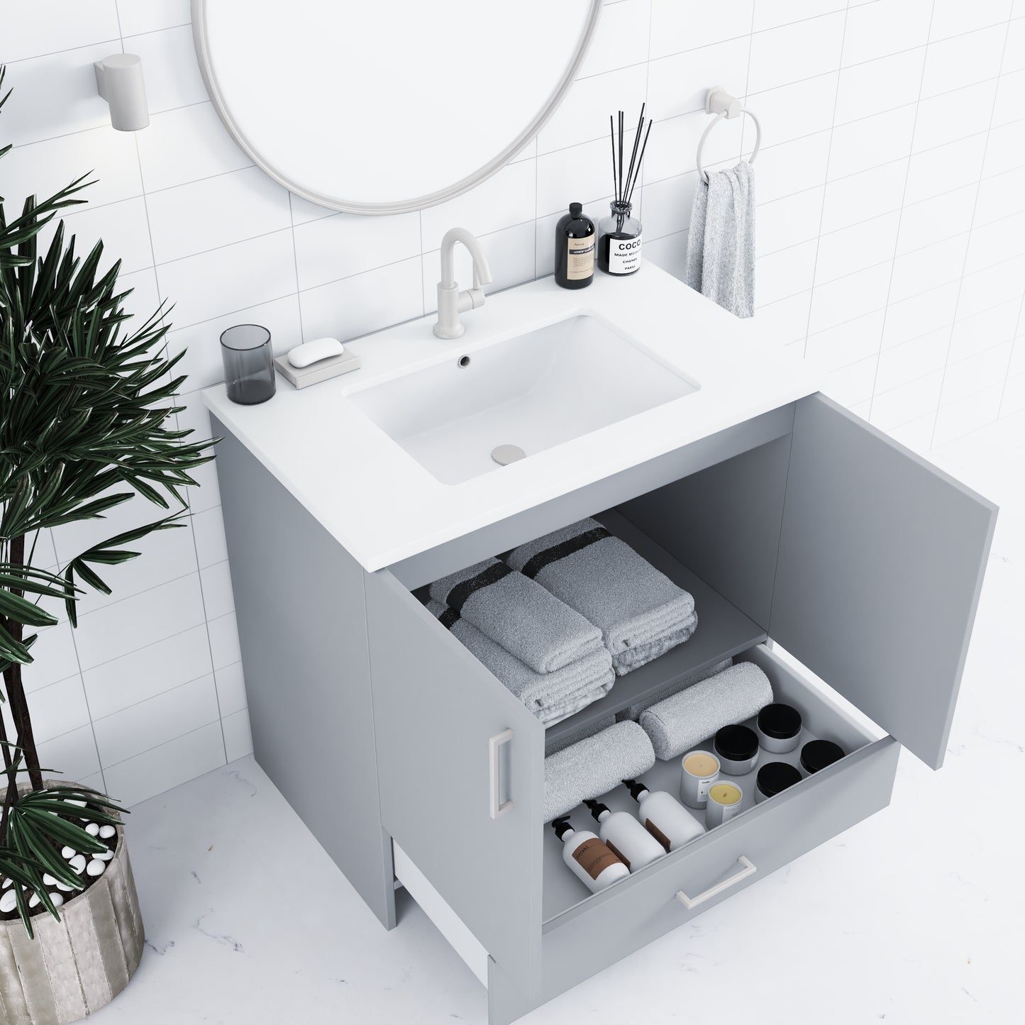 Zuma 36" Bathroom Vanity with integrated counter top