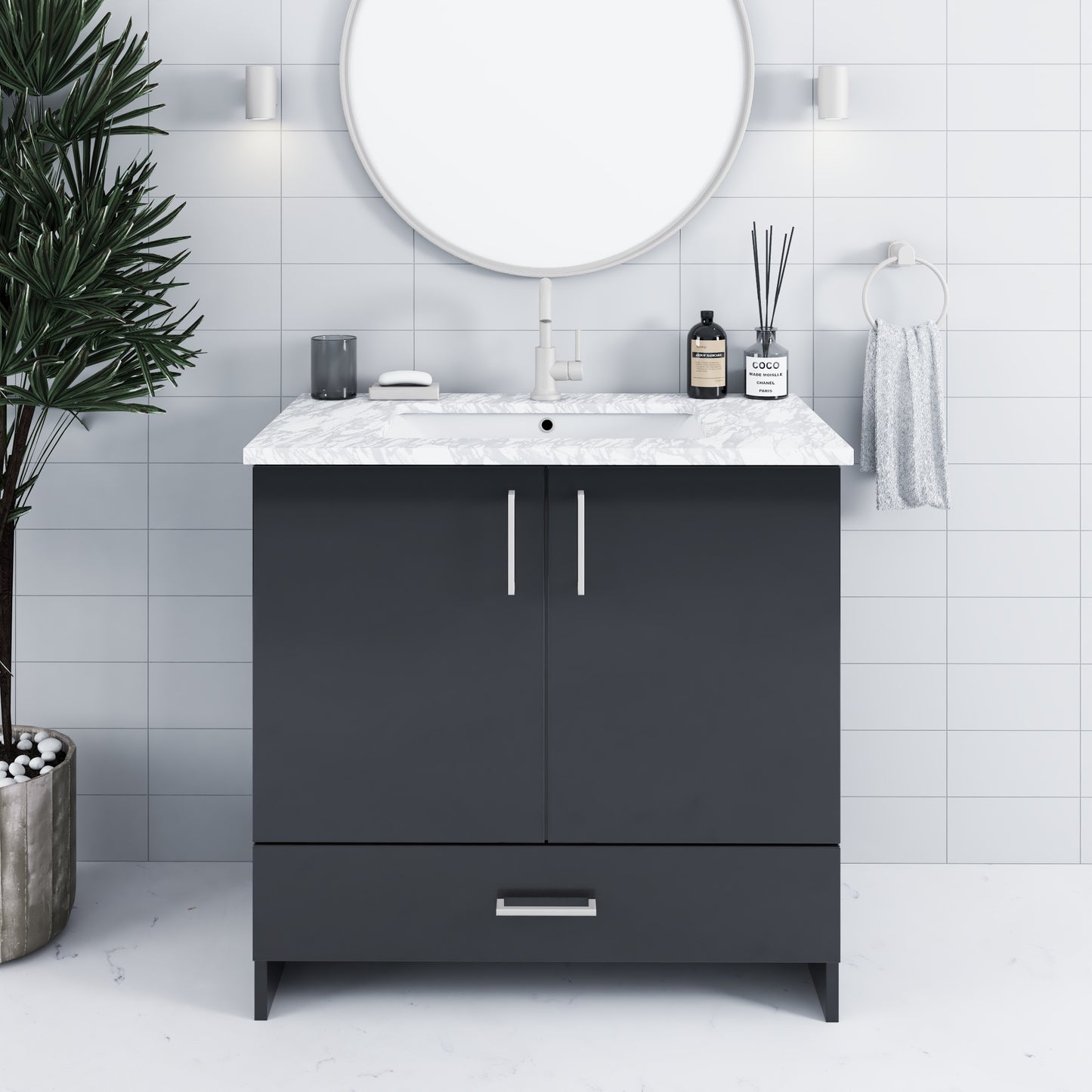 Zuma 36" Bathroom Vanity with integrated counter top