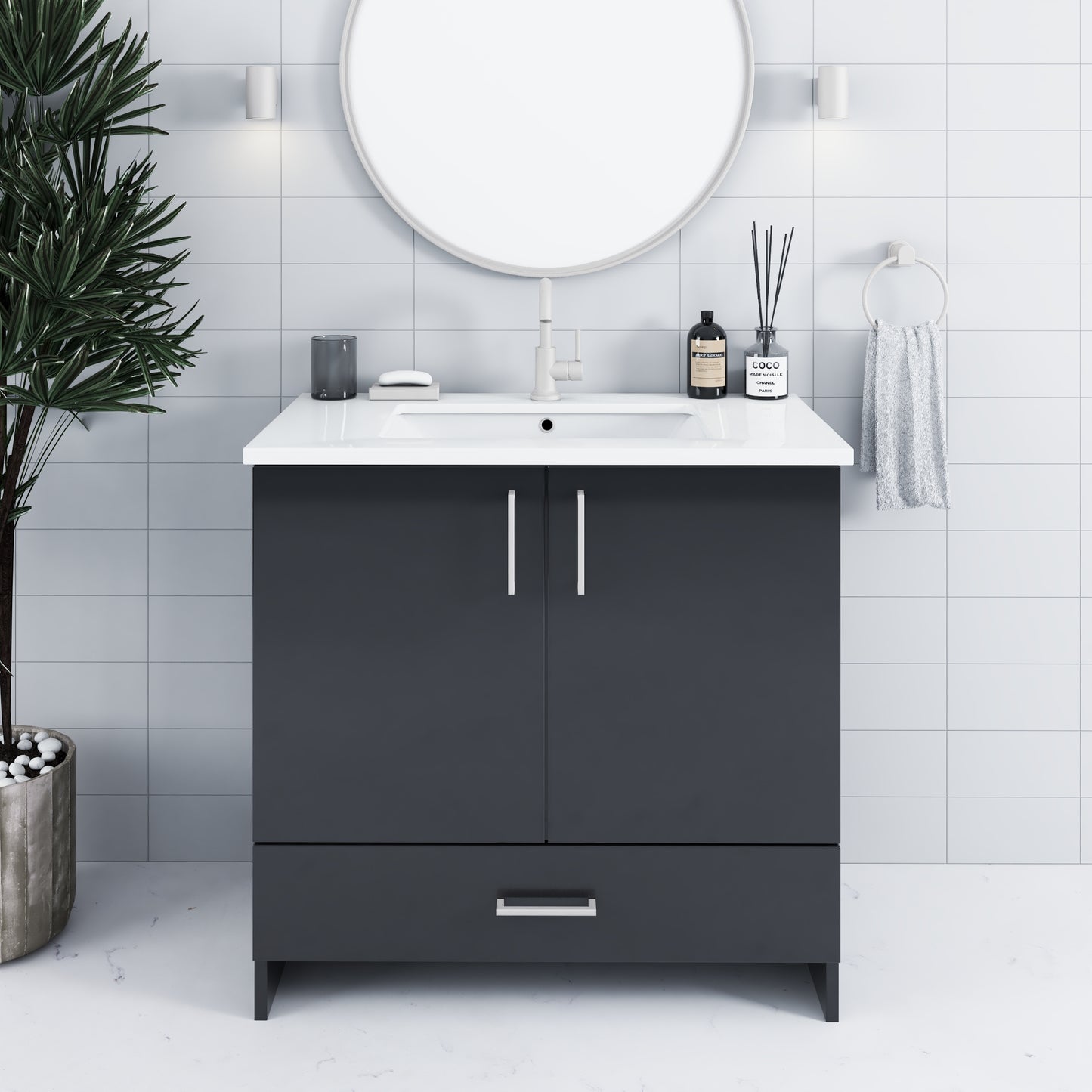 Zuma 36" Bathroom Vanity with integrated counter top