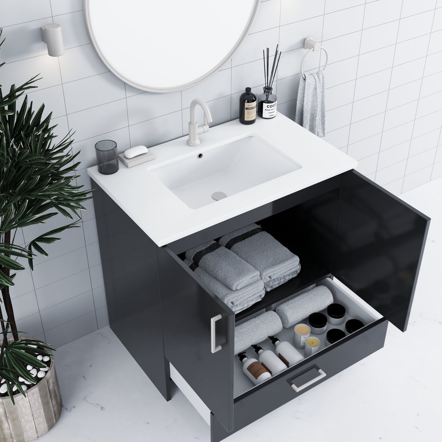 Zuma 36" Bathroom Vanity with integrated counter top