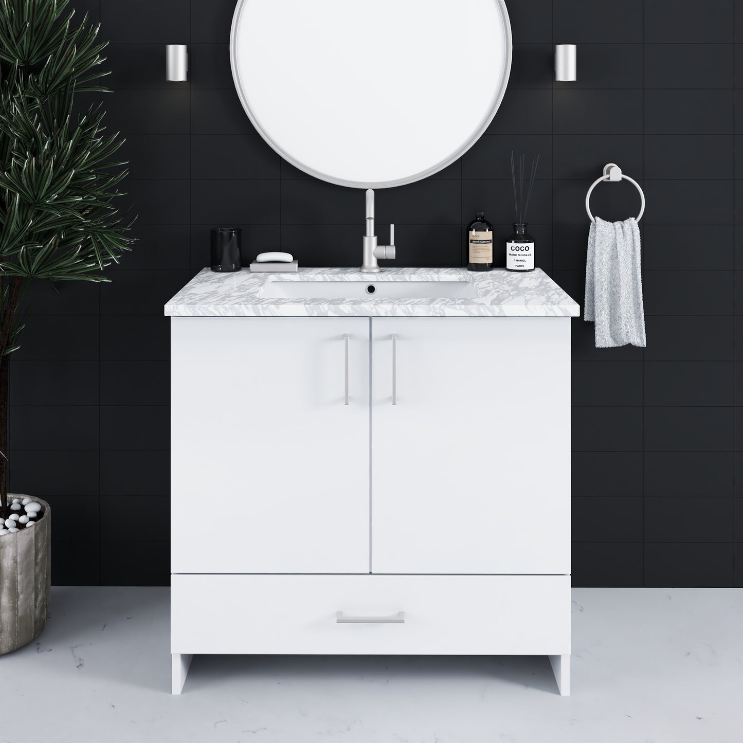 Zuma 36" Bathroom Vanity with integrated counter top