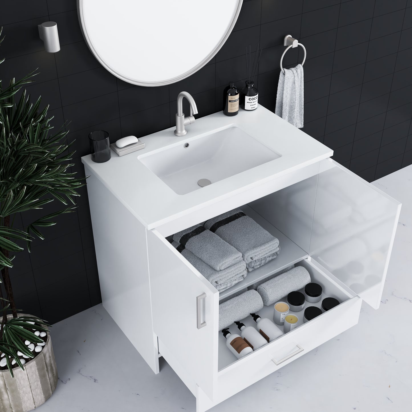 Zuma 36" Bathroom Vanity with integrated counter top