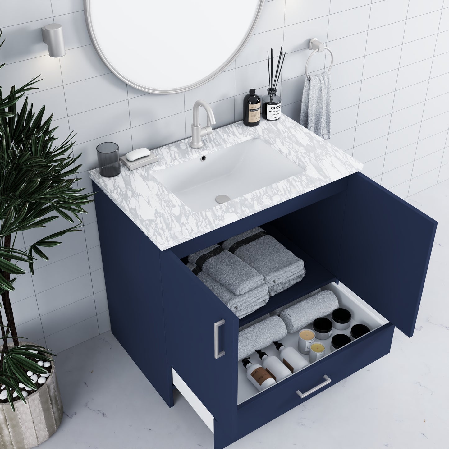 Zuma 36" Bathroom Vanity with integrated counter top