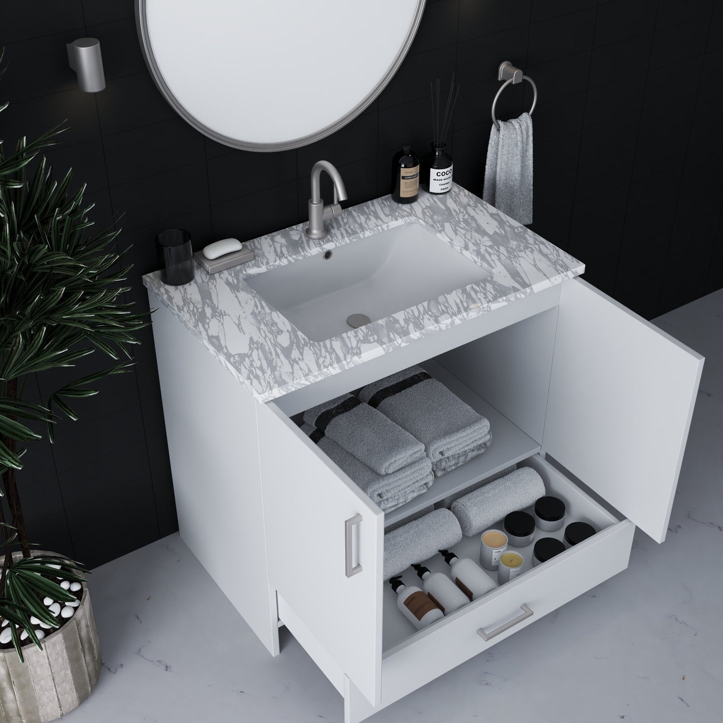 Zuma 36" Bathroom Vanity with integrated counter top