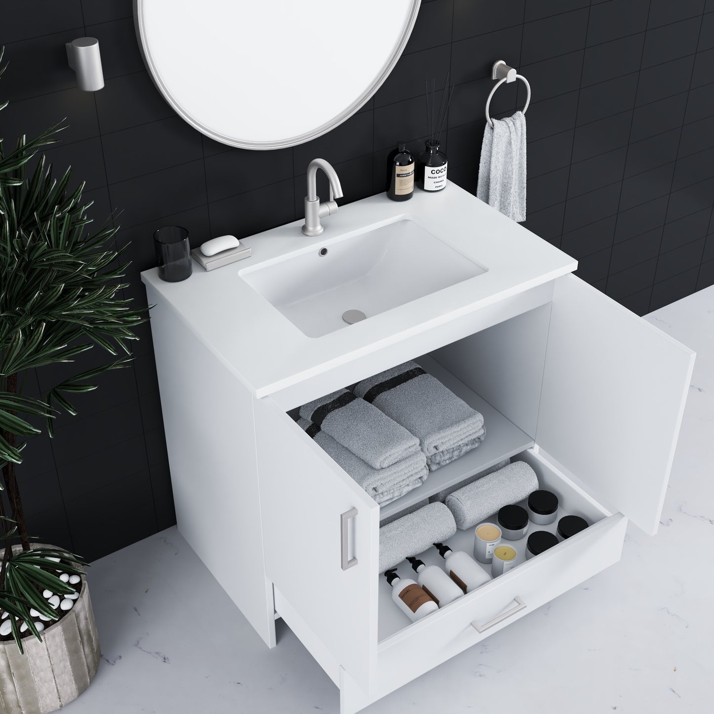Zuma 36" Bathroom Vanity with integrated counter top