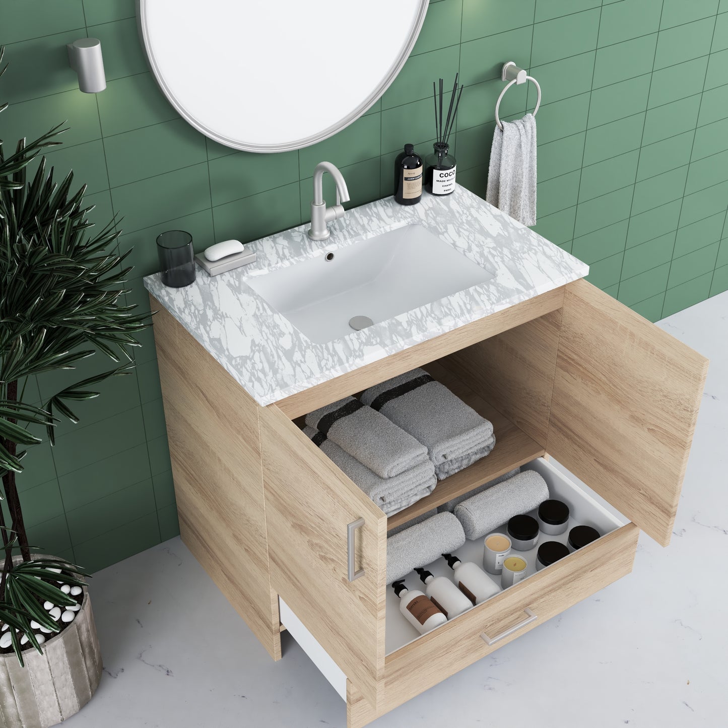 Zuma 36" Bathroom Vanity with integrated counter top