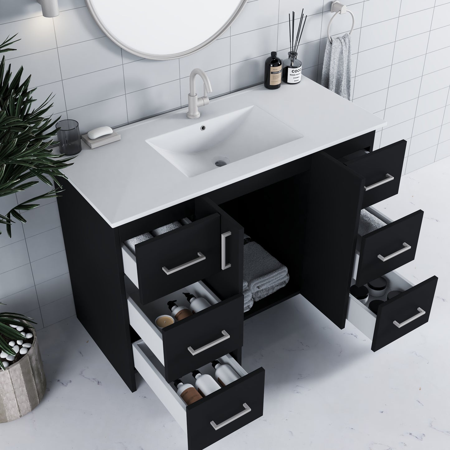 Zuma 48" Bathroom Vanity with integrated counter top